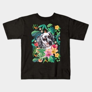 Tropical English Setter Kids T-Shirt